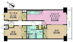 藤和西横浜ハイタウン 2SLDKの間取図画像
