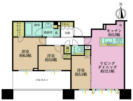 3LDK 間取り