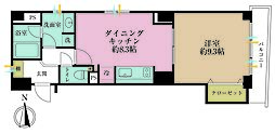 サン麻布十番 1DKの間取図画像