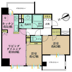 シティテラス目白D棟 2LDKの間取図画像