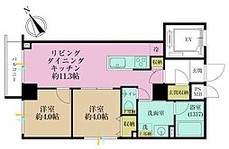 Bシティー高田馬場アライブ 2LDKの間取図画像