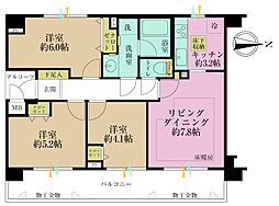 トーシンヒルズ溝の口 3LDKの間取図画像