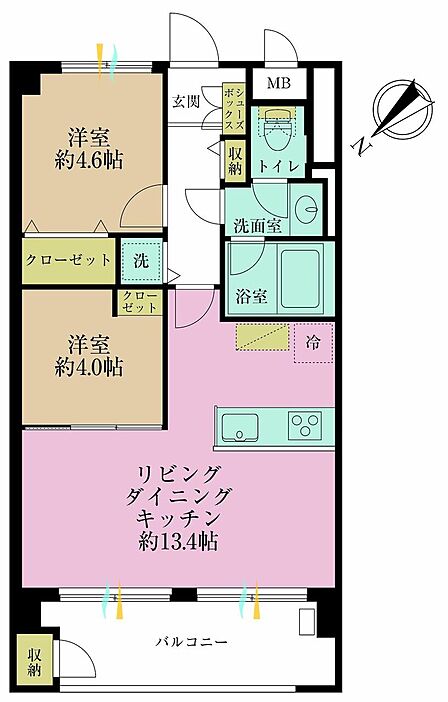 2LDK 間取り