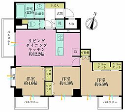 プレールカテリーナ代田橋 3LDKの間取図画像