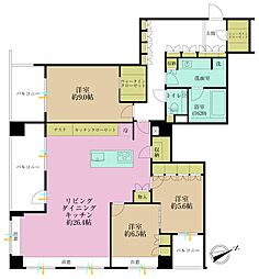 ライオンズ浜田山セントマークス 3LDKの間取図画像