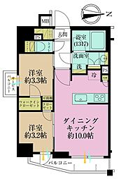 シーフォルム高田馬場2 2LDKの間取図画像