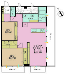 秀和恵比寿レジデンス 2LDKの間取図画像