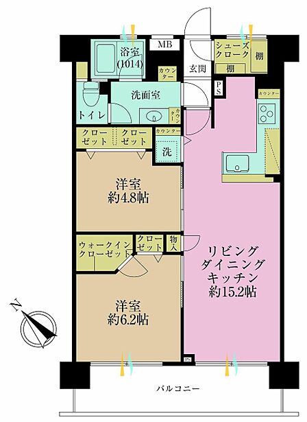 2LDK 間取り