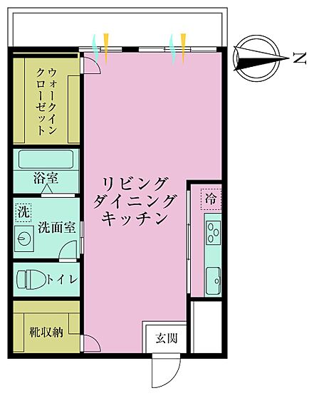 1K、専有面積41.58?、バルコニー面積8?