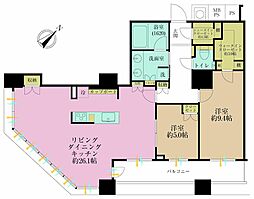 ザ・パークハウス西新宿タワー60 3LDKの間取図画像