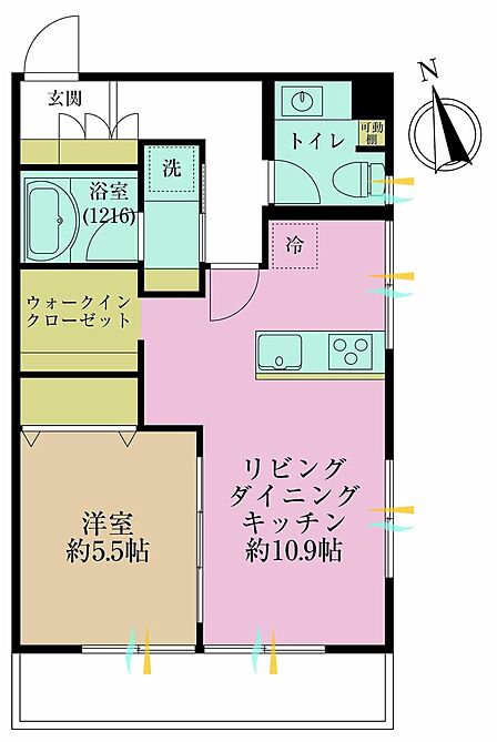 1LDK 間取り