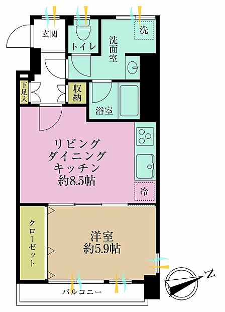 1LDK 間取り