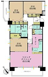 クリオ横浜西口弐番館 3LDKの間取図画像