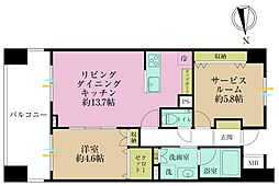 レーベンリヴァーレイオザ東京 1SLDKの間取図画像