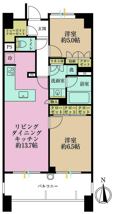 2LDK 間取り