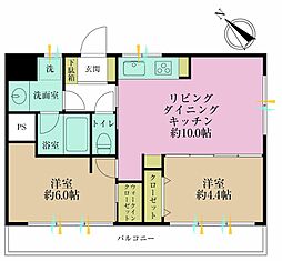 池袋パークハイツマンション 2LDKの間取図画像