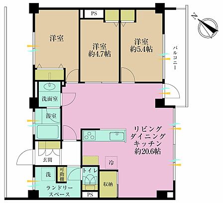 3LDK 間取り