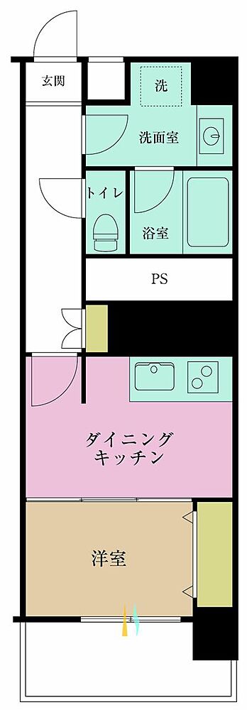 1LDK、専有面積32.9?、バルコニー面積4.9?