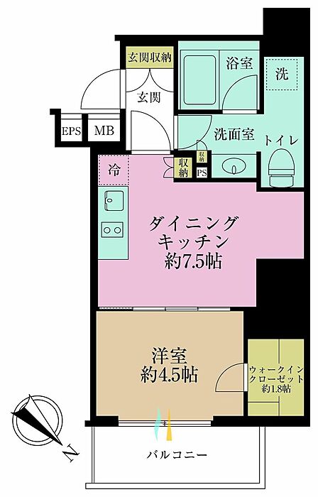 1DK 間取り