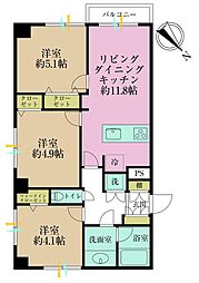 エクセレンス池袋 3LDKの間取図画像