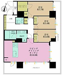 深沢ハウスD棟 3LDKの間取図画像