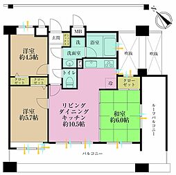 グランイーグル横濱鶴見2 3LDKの間取図画像