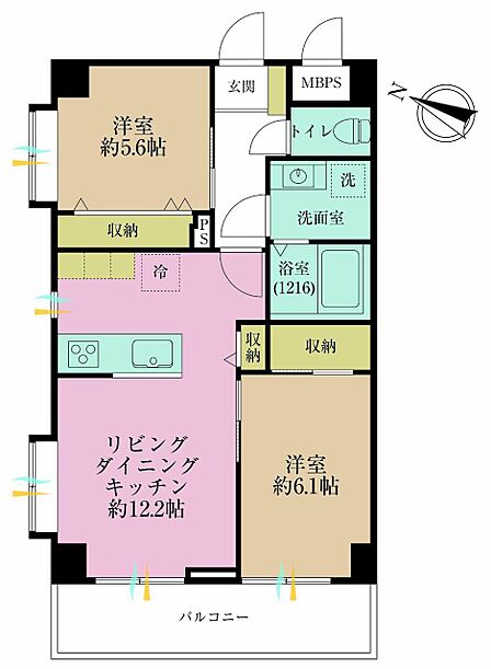 2LDK 間取り