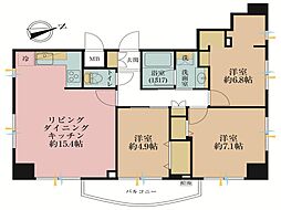 アトラスタワー西早稲田 3LDKの間取図画像