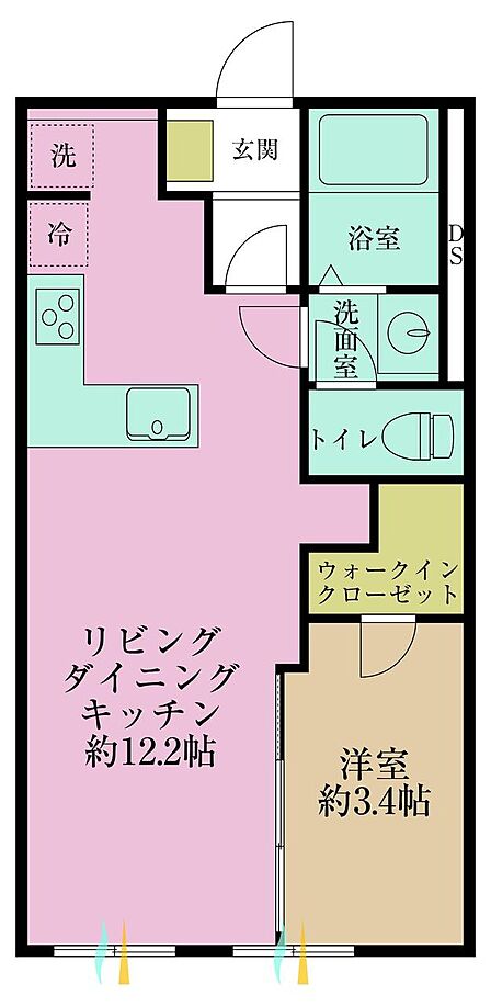 1LDK、専有面積36.45?