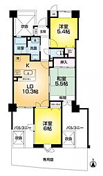 ワコーレ須磨アネックス 3LDKの間取図画像