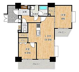 パルメーラ長田北町 2LDKの間取図画像