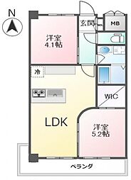 グランドプラザ御崎公園 2LDKの間取図画像