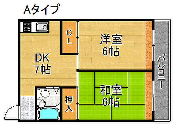 トチタテビル ｜大阪府大阪市住之江区中加賀屋3丁目(賃貸マンション2DK・5階・42.00㎡)の写真 その2