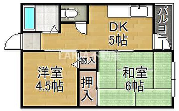 グリーンマンション ｜大阪府大阪市西成区南津守7丁目(賃貸マンション2DK・4階・35.00㎡)の写真 その2