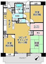 ダイアパレス南鳩ケ谷グランエール 3LDKの間取図画像