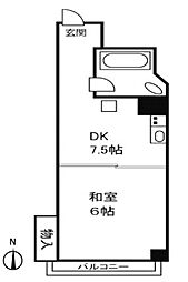 マンション戸田橋 1DKの間取図画像