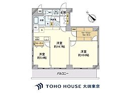 佃スカイハイツ 2LDKの間取図画像