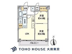 亀有ダイヤモンドマンション 2DKの間取図画像