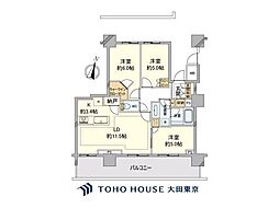 リーフィアタワー海老名ブリスコート 3SLDKの間取図画像
