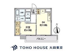 ロイヤルハイツ蒲田 1DKの間取図画像