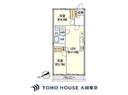 蒲田ローヤルコーポ 2LDKの間取図画像