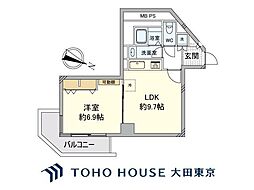チュリス氷川坂 1LDKの間取図画像