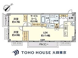 ニュー奥沢ハイツ 2SLDKの間取図画像