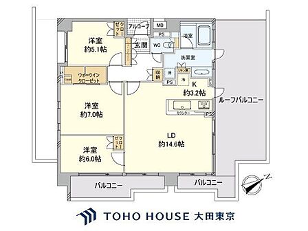 3LDK 間取り