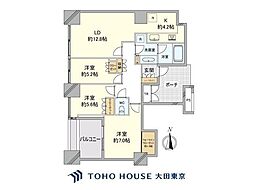 ワールドシティタワーズアクアタワーA1棟 3LDKの間取図画像