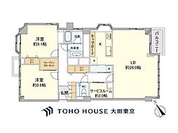 有栖川ナショナルコート 2LDKの間取図画像