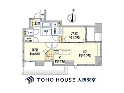 シティタワー上野池之端 2LDKの間取図画像