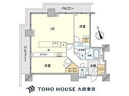ベイクレストタワー 2LDKの間取図画像