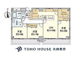 コンドミニアム仙台堀パーク 3LDKの間取図画像