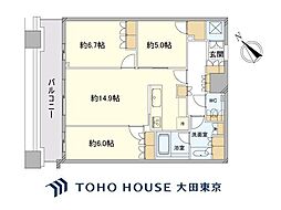 勝どきザ・タワー 3LDKの間取図画像